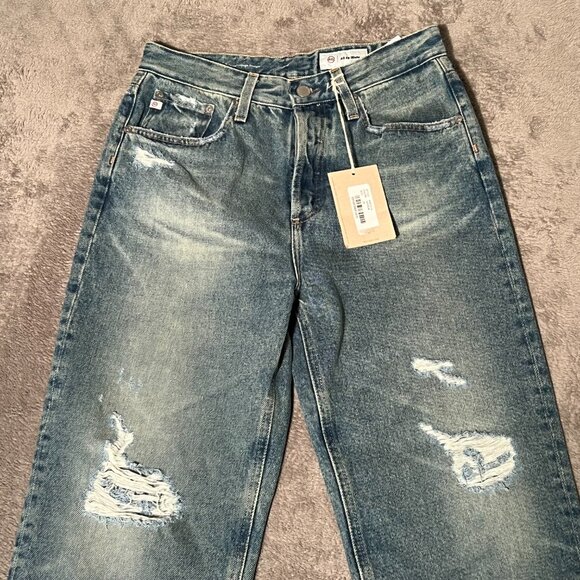AG Adriano Goldschmied women's jeans 26 blue high waist relaxed vintage straight - Picture 2 of 15
